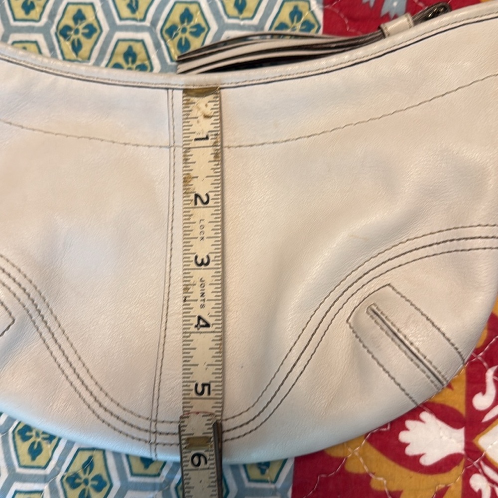 Vintage Y2k Coach Soho Cream Ivory Bone Leather Small Shoulder Hobo Bag 9541 - Picture 13 of 13